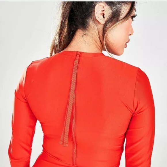 Red Long Sleeve Bodysuit - Picture 4 of 5